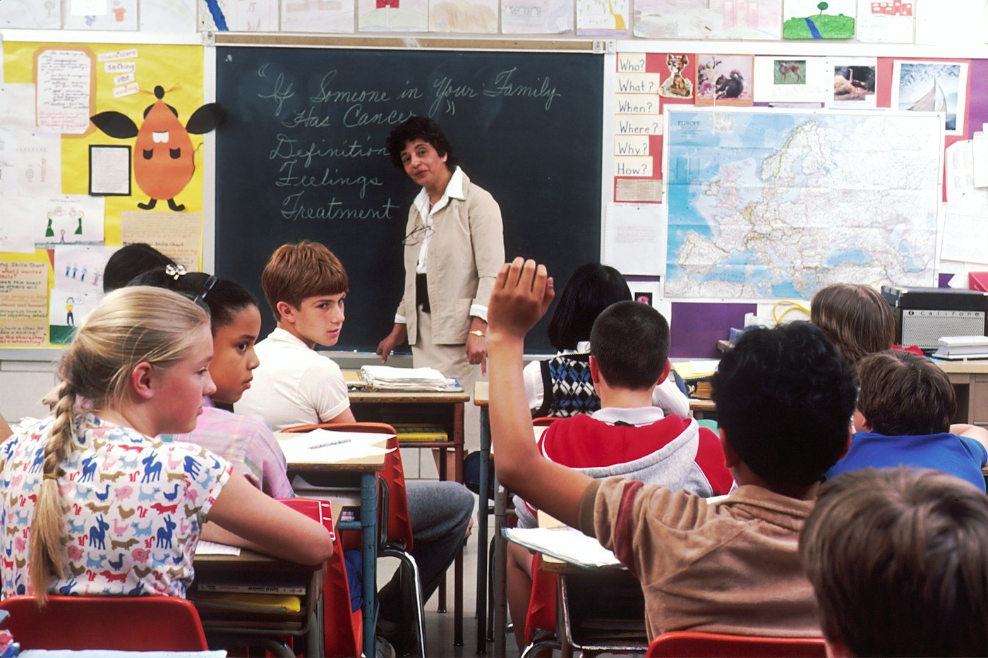 Students engaged in a classroom discussion