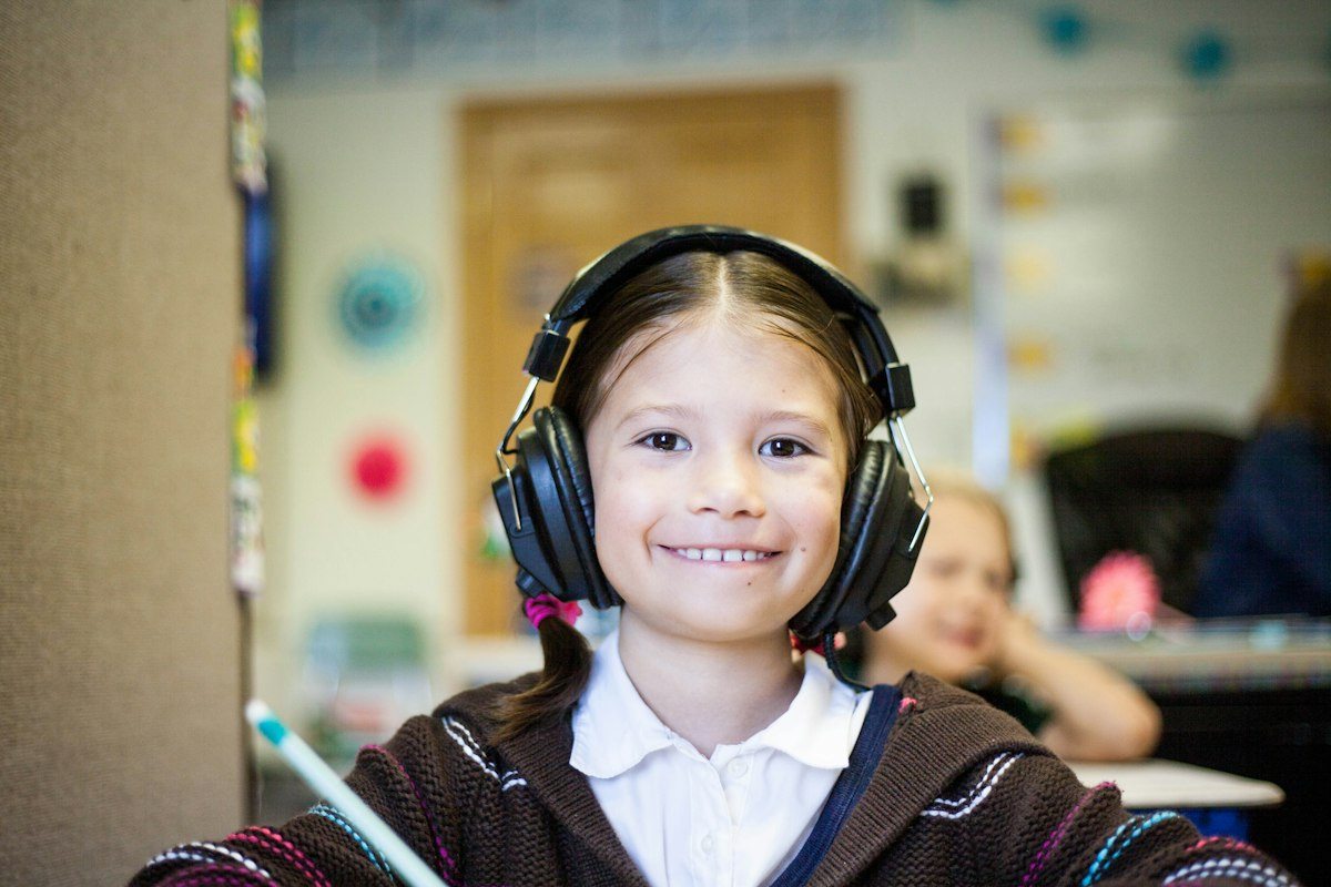 Young learner enjoying a music activity