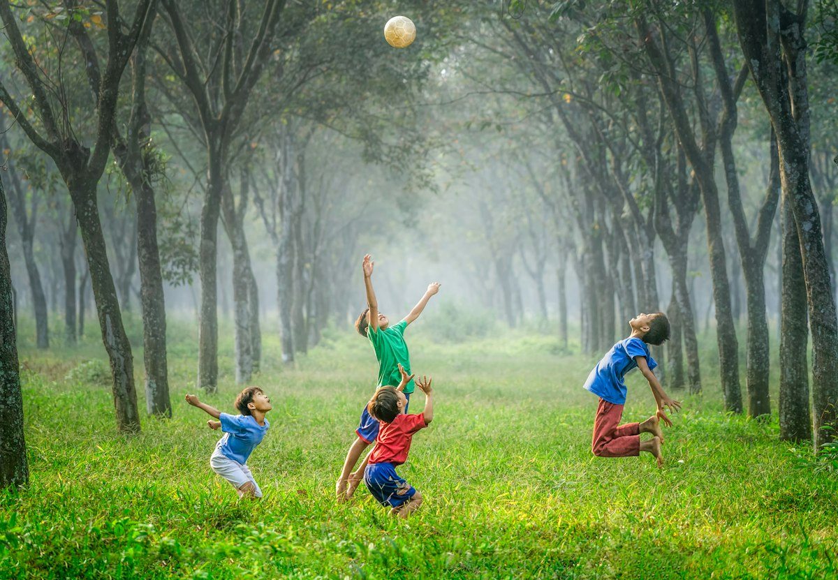 Children playing together outdoors